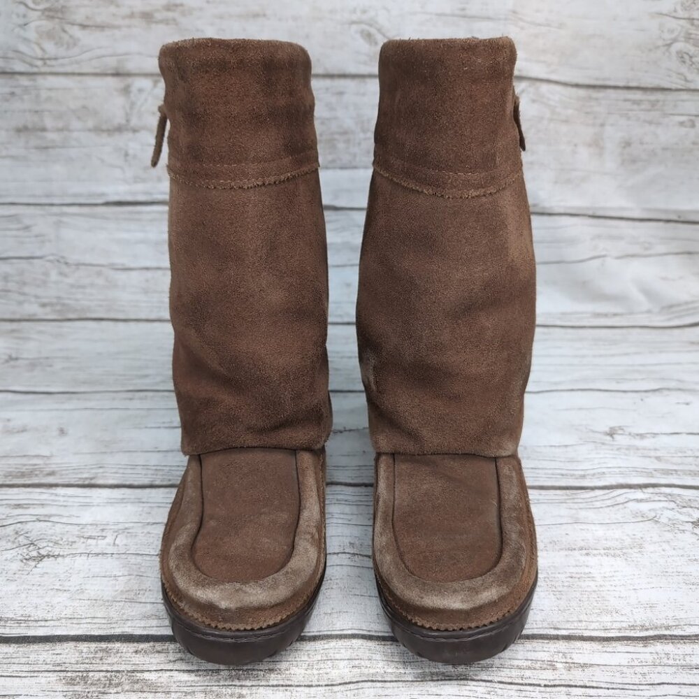 Manitobah Mukluks Brown Suede Lined Winter Boots Women Size 6